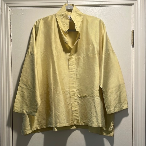 Planet Vintage Dupioni Signature Gold Button Down Shirt or Jacket - Picture 1 of 11